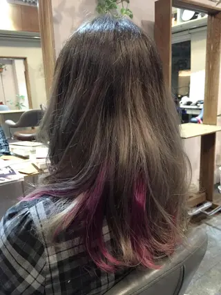 ミディアム セミロング ロング カラー 原宿サロン代表 デザインカラー伊藤卓のヘアスタイル