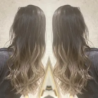 ロング カラー ヘアアレンジ 髪質改善×ハイトーン 中田啄也のヘアスタイル