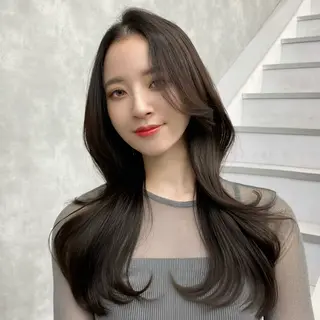 ロング カラー レイヤー/艶カラー /韓国ヘア/高松のヘアスタイル