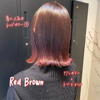 ミディアム カラー 暖色艶color / ボブ🦩Rioのヘアスタイル