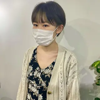 ショート カラー レイヤーパーマ＊ 顔まわり似合わせのヘアスタイル