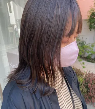 ミディアム カラー グレージュ/透明感/ 韓国ヘア/RISAのヘアスタイル