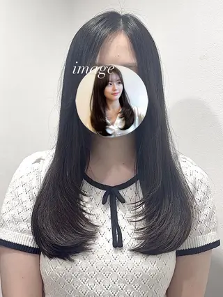 セミロング カラー パーマ ヘアアレンジ パク・ボミン小野リエ 韓国ハーフ🦊のその他イメージ