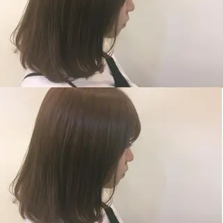 ミディアム カラー RINA🧤 デザインとボブのヘアスタイル