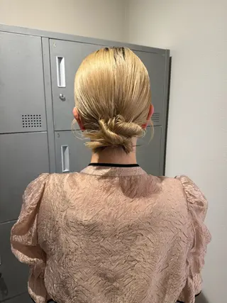 ミディアム ヘアアレンジ ブリーチ/アレンジ 天満/chihiroのヘアスタイル