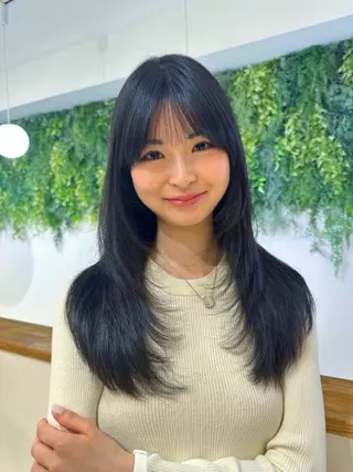 ロング カラー レイヤー/韓国ヘア /顔周り/大久保貴之のヘアスタイル