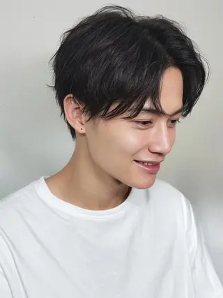 ミディアム メンズ メンズ特化⚡️三村 彰吾⚡️カットパーマのヘアスタイル