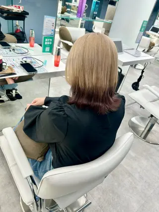 ミディアム カラー はるか/ブリーチカラ ー/ヘアアレンジ🤍のヘアスタイル