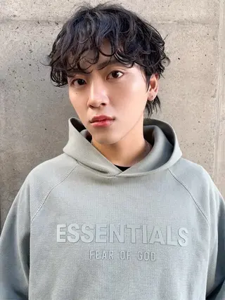 ミディアム パーマ メンズ men'ssalon Loui(ルイ)烏丸のヘアスタイル