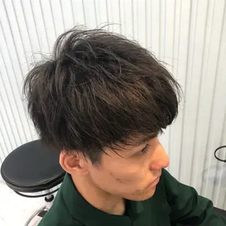 ショート カラー パーマ メンズ ベージュグレージュ 💕しゅーじ💕のヘアスタイル