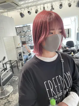 ミディアム カラー ヘアアレンジ 艶ハイトーン/ヘア アレンジAYAKAのヘアスタイル