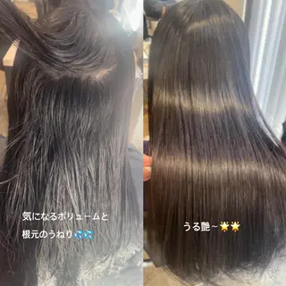 ロング パーマ ヘアアレンジ youres hair東新宿店所属・新宿⌇韓国風ヘア ⌇透明感カラーのヘアスタイル