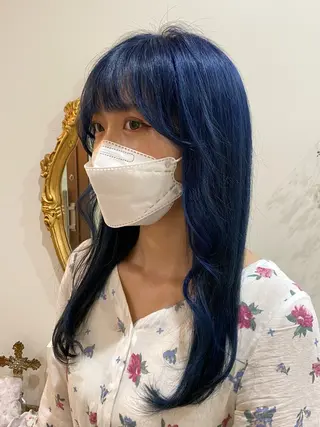 セミロング 推しカラー🌙 RIHOのヘアスタイル