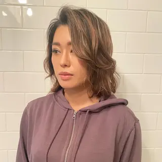 ミディアム カラー パーマ ヘアアレンジ キッズ マツエク・マツパ 中元 淳のヘアスタイル