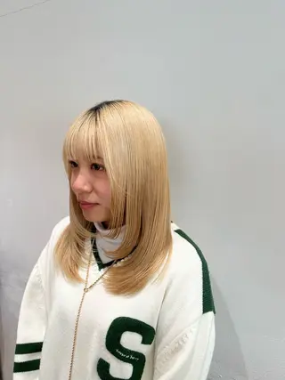 セミロング 暖色カラー/似合わせ カット/名古屋/辻のヘアスタイル