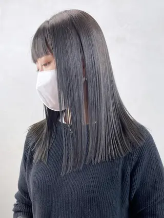 セミロング カラー パーマ ヘアアレンジ ITbyALBUM 中野店のヘアスタイル