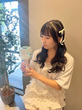 ヘアアレンジ 暖色/顔周り /ヘアメ/あつはのヘアスタイル