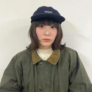 ミディアム カラー ウルフレイヤー エクステ/kokiのヘアスタイル