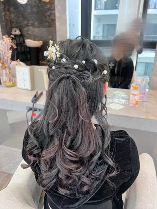 セミロング 💓Yuri💓 ハイトーン/デザインのヘアスタイル