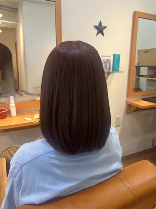 ミディアム カラー 渋谷 美優のヘアスタイル