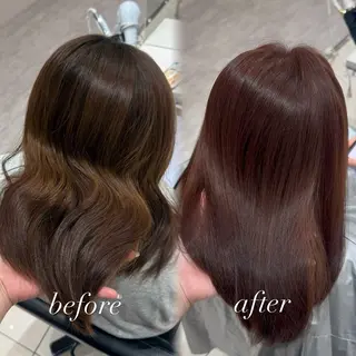 ミディアム カラー 内田 志乃のヘアスタイル