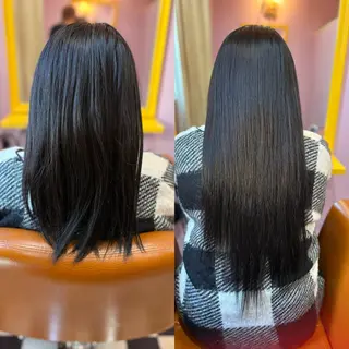 セミロング チビ編み込みエクステ どぅ〜す/YUIのヘアスタイル