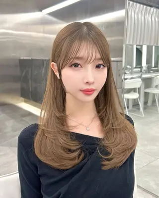 ロング 韓国顔まわり/前髪 /レイヤー/いつきのヘアスタイル