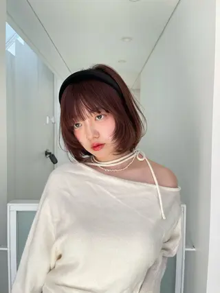 ミディアム カラー ヘアアレンジ 愛莉/ラベンダー/ ベージュ/ブラウンのヘアスタイル