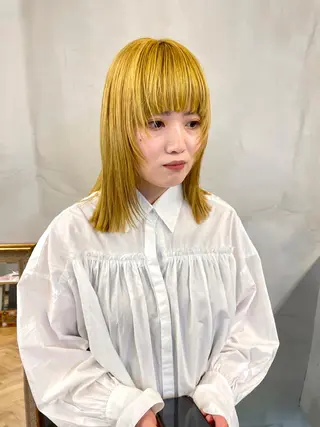 ミディアム カラー パーマ ヘアアレンジ メンズ キッズ ネイル マツエク・マツパ アイブロウ tatsumi/ボブ ウルフ/レイヤーのヘアスタイル