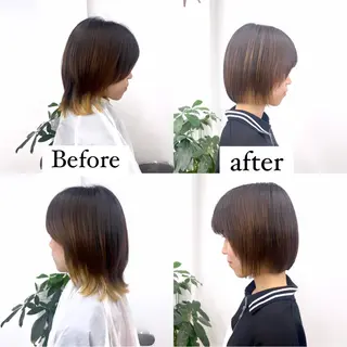 ショート カラー ヘアアレンジ HIROKO / 透明感暖色カラー🎀のヘアスタイル