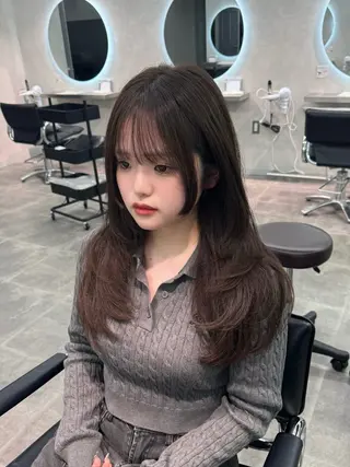 ロング カラー 韓国レイヤーカット 🇰🇷千葉のヘアスタイル