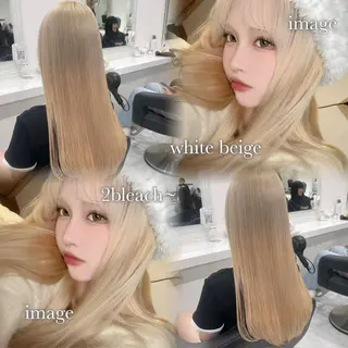 ロング カラー ハイトーン/ダブルカ ラー/RINKA🎀のヘアスタイル