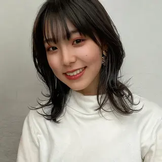 ミディアム カラー ヘアアレンジ 【柔らか透明感✨/ 似合せ前髪】大石葉月のヘアスタイル