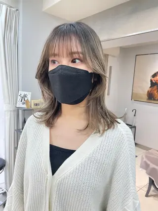 ミディアム カラー vain所属・パーマウルフショート 濱田匠のヘアスタイル