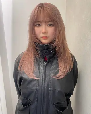 ロング ハイトーン/レイヤー nail 百咲💌のヘアスタイル