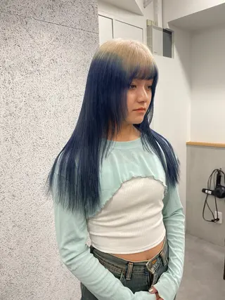 ロング カラー laff 新宿所属・ボブ/ケアパーマ/ レイヤー/縮毛矯正のヘアスタイル