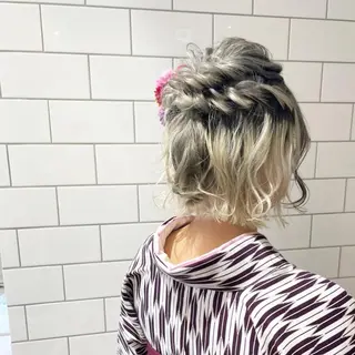 セミロング カラー ヘアアレンジ ✨🌿大人可愛い愛さ れhair🌿✨松本のヘアスタイル