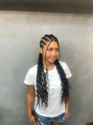 ロング ヘアアレンジ TNB TOKYO所属・エクステ/コーンロウ KURUMI⛓️🔥のヘアスタイル