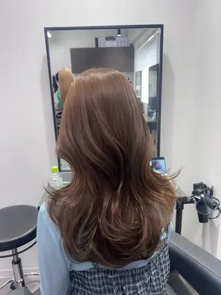 ロング カラー パーマ ヘアアレンジ メンズ キッズ ブリーチなしカラー/ ブラウン/レイヤーのヘアスタイル