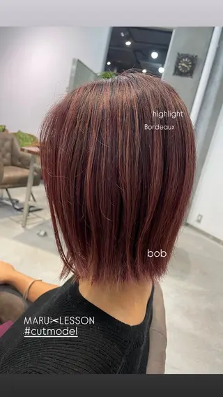 ミディアム カラー 北山／ボブ／レイヤー /maru☺︎のヘアスタイル