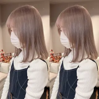 ミディアム カラー レイヤーカット/ボブ 韓国ヘア🪄REN.のヘアスタイル