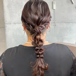 ロング カコ/レイヤーカット ヘアアレンジのヘアスタイル