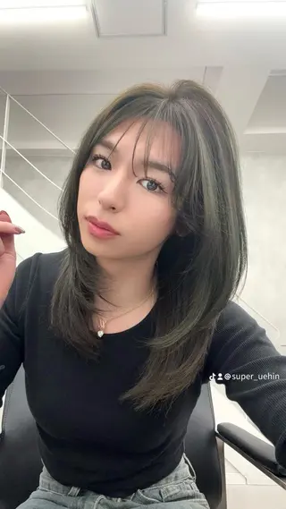 ミディアム 京都レイヤーカット うえひのヘアスタイル