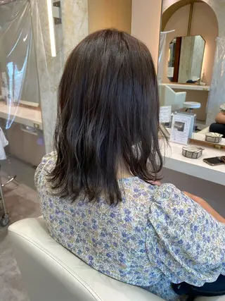 ミディアム カラー 店長/mao/ 前髪/顔周りカットのヘアスタイル