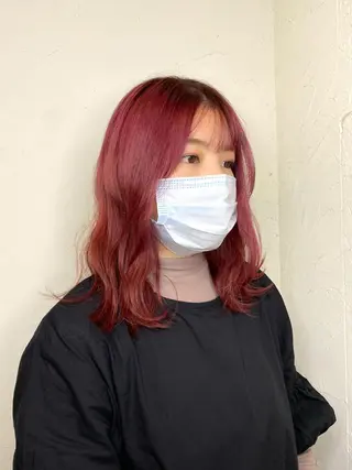 セミロング カラー 久力琴音''透明感 カラー''アレンジのヘアスタイル