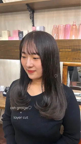 セミロング カラー 🤍FLEAR 白濱 かえで🎀.⋆のヘアスタイル