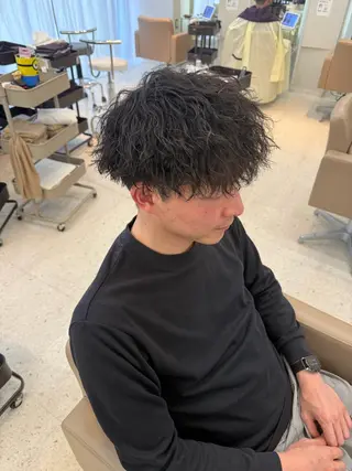 ショート カラー パーマ ヘアアレンジ メンズ キッズ 【メンズパーマ特化】 壱岐祥一朗のヘアスタイル