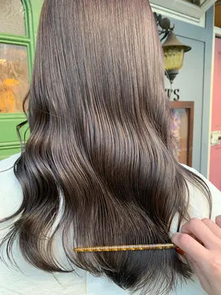 セミロング カラー 清水千優/パーマ/透 明感カラー/メンズのヘアスタイル