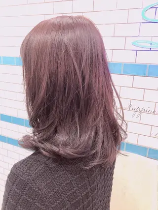 ミディアム カラー 新宿/韓国風レイヤー 髪質改善/渋谷直樹のヘアスタイル