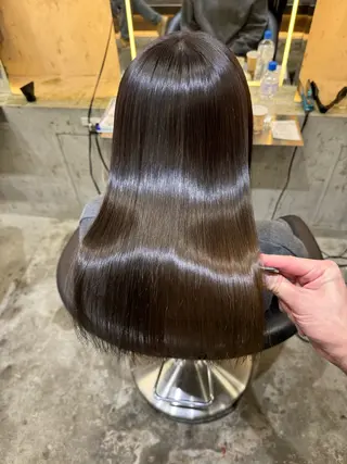 ロング カラー ボブ×縮毛矯正× 髪質改善/三ツ木一生のヘアスタイル